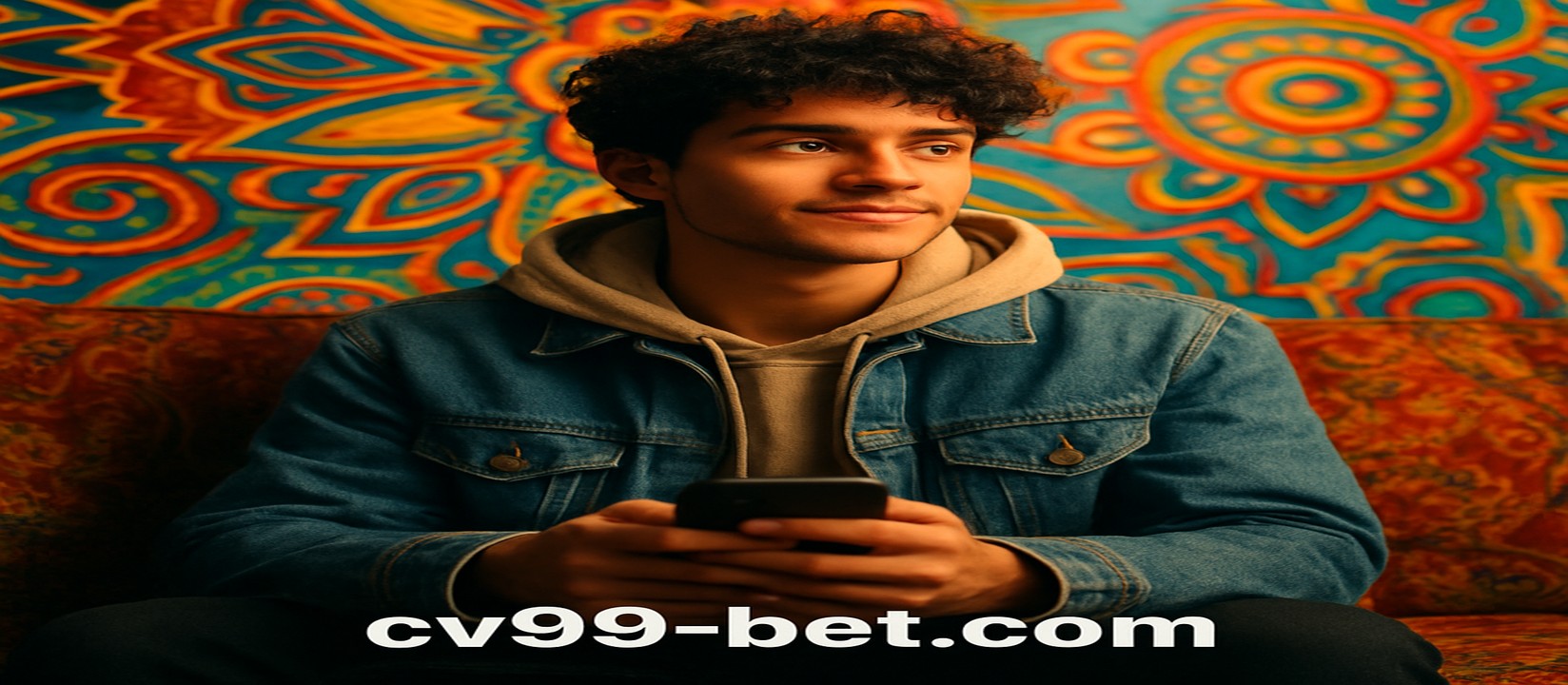 সোফায় বসে cv99 অ্যাপ ব্যবহার করছেন একজন ব্যক্তি